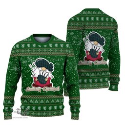 Scottish Killen Clan Christmas Family Tartan Ugly Sweater with Funny Gnome Playing Bagpipes Scottish Plaid Tartan Plaid - ScotsTee - scotstee.com
