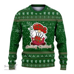 Scottish Langlands Clan Christmas Family Tartan Ugly Sweater with Funny Gnome Playing Bagpipes Scottish Plaid Tartan Plaid - ScotsTee - scotstee.com