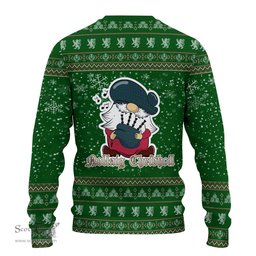 Scottish Hamilton Hunting Clan Christmas Family Tartan Ugly Sweater with Funny Gnome Playing Bagpipes Scottish Plaid Tartan Plaid - ScotsTee - scotstee.com