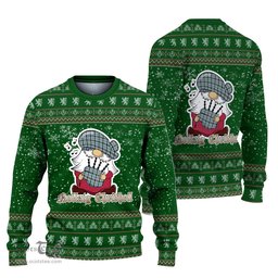 Scottish Henderson Dress Clan Christmas Family Tartan Ugly Sweater with Funny Gnome Playing Bagpipes Scottish Plaid Tartan Plaid - ScotsTee - scotstee.com