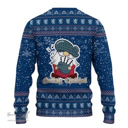 Scottish Lamont Ancient Clan Christmas Family Tartan Ugly Sweater with Funny Gnome Playing Bagpipes Scottish Plaid Tartan Plaid - ScotsTee - scotstee.com