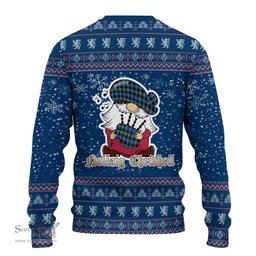 Scottish Guthrie Ancient Clan Christmas Family Tartan Ugly Sweater with Funny Gnome Playing Bagpipes Scottish Plaid Tartan Plaid - ScotsTee - scotstee.com