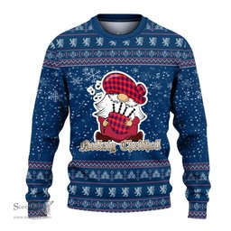 Scottish Hamilton Modern Clan Christmas Family Tartan Ugly Sweater with Funny Gnome Playing Bagpipes Scottish Plaid Tartan Plaid - ScotsTee - scotstee.com