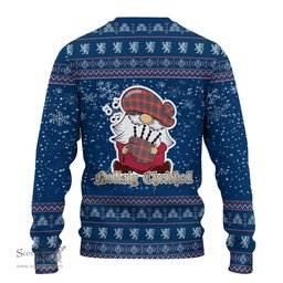 Scottish Hamilton Ancient Clan Christmas Family Tartan Ugly Sweater with Funny Gnome Playing Bagpipes Scottish Plaid Tartan Plaid - ScotsTee - scotstee.com