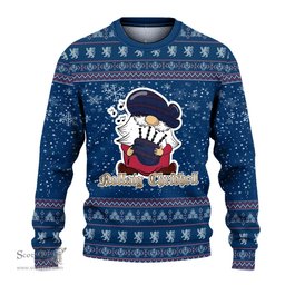 Scottish Hughes of Wales Clan Christmas Family Tartan Ugly Sweater with Funny Gnome Playing Bagpipes Scottish Plaid Tartan Plaid - ScotsTee - scotstee.com