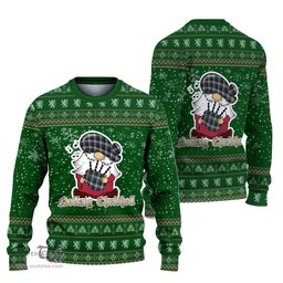 Scottish MacCallum Dress Clan Christmas Family Tartan Ugly Sweater with Funny Gnome Playing Bagpipes Scottish Plaid Tartan Plaid - ScotsTee - scotstee.com