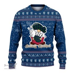 Scottish MacCallum Modern Clan Christmas Family Tartan Ugly Sweater with Funny Gnome Playing Bagpipes Scottish Plaid Tartan Plaid - ScotsTee - scotstee.com