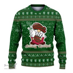 Scottish Fullerton Clan Christmas Family Tartan Ugly Sweater with Funny Gnome Playing Bagpipes Scottish Plaid Tartan Plaid - ScotsTee - scotstee.com