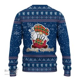 Scottish Gibsone (Gibson-Gibbs) Clan Christmas Family Tartan Ugly Sweater with Funny Gnome Playing Bagpipes Scottish Plaid Tartan Plaid - ScotsTee - scotstee.com