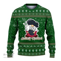 Scottish Hunter of Peebleshire Clan Christmas Family Tartan Ugly Sweater with Funny Gnome Playing Bagpipes Scottish Plaid Tartan Plaid - ScotsTee - scotstee.com
