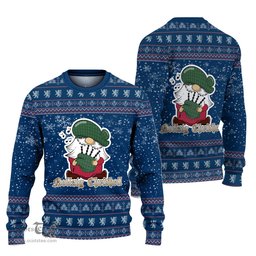 Scottish Gayre Dress Clan Christmas Family Tartan Ugly Sweater with Funny Gnome Playing Bagpipes Scottish Plaid Tartan Plaid - ScotsTee - scotstee.com
