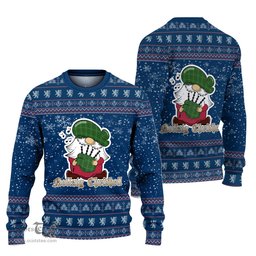 Scottish Forrester or Foster Hunting Clan Christmas Family Tartan Ugly Sweater with Funny Gnome Playing Bagpipes Scottish Plaid Tartan Plaid - ScotsTee - scotstee.com
