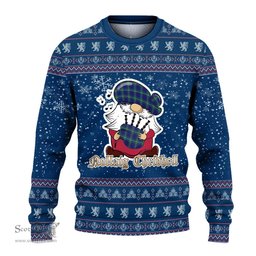 Scottish Hamilton Hunting Modern Clan Christmas Family Tartan Ugly Sweater with Funny Gnome Playing Bagpipes Scottish Plaid Tartan Plaid - ScotsTee - scotstee.com