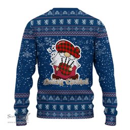 Scottish Kerr Modern Clan Christmas Family Tartan Ugly Sweater with Funny Gnome Playing Bagpipes Scottish Plaid Tartan Plaid - ScotsTee - scotstee.com