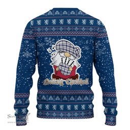 Scottish Hannay Modern Clan Christmas Family Tartan Ugly Sweater with Funny Gnome Playing Bagpipes Scottish Plaid Tartan Plaid - ScotsTee - scotstee.com