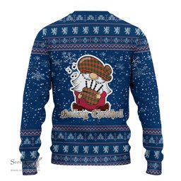 Scottish MacLachlan Hunting Modern Clan Christmas Family Tartan Ugly Sweater with Funny Gnome Playing Bagpipes Scottish Plaid Tartan Plaid - ScotsTee - scotstee.com