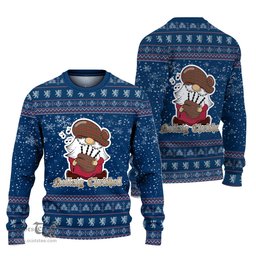 Scottish MacIntosh Hunting Weathered Clan Christmas Family Tartan Ugly Sweater with Funny Gnome Playing Bagpipes Scottish Plaid Tartan Plaid - ScotsTee - scotstee.com