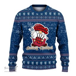 Scottish Ramsay Modern Clan Christmas Family Tartan Ugly Sweater with Funny Gnome Playing Bagpipes Scottish Plaid Tartan Plaid - ScotsTee - scotstee.com