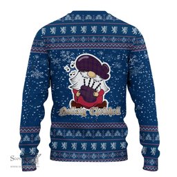 Scottish Phillips Clan Christmas Family Tartan Ugly Sweater with Funny Gnome Playing Bagpipes Scottish Plaid Tartan Plaid - ScotsTee - scotstee.com