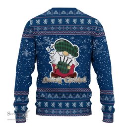 Scottish MacAlpin Ancient Clan Christmas Family Tartan Ugly Sweater with Funny Gnome Playing Bagpipes Scottish Plaid Tartan Plaid - ScotsTee - scotstee.com