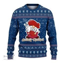 Scottish MacDonell of Keppoch Modern Clan Christmas Family Tartan Ugly Sweater with Funny Gnome Playing Bagpipes Scottish Plaid Tartan Plaid - ScotsTee - scotstee.com