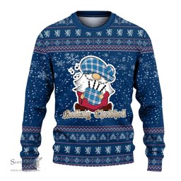 Scottish Roberton Clan Christmas Family Tartan Ugly Sweater with Funny Gnome Playing Bagpipes Scottish Plaid Tartan Plaid - ScotsTee - scotstee.com