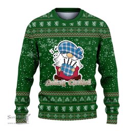Scottish Roberton Clan Christmas Family Tartan Ugly Sweater with Funny Gnome Playing Bagpipes Scottish Plaid Tartan Plaid - ScotsTee - scotstee.com