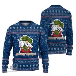 Scottish Meredith of Wales Clan Christmas Family Tartan Ugly Sweater with Funny Gnome Playing Bagpipes Scottish Plaid Tartan Plaid - ScotsTee - scotstee.com