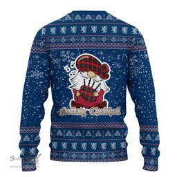 Scottish Riddell Clan Christmas Family Tartan Ugly Sweater with Funny Gnome Playing Bagpipes Scottish Plaid Tartan Plaid - ScotsTee - scotstee.com