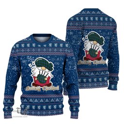 Scottish Morrison Society Clan Christmas Family Tartan Ugly Sweater with Funny Gnome Playing Bagpipes Scottish Plaid Tartan Plaid - ScotsTee - scotstee.com
