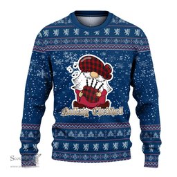 Scottish Ramsay Clan Christmas Family Tartan Ugly Sweater with Funny Gnome Playing Bagpipes Scottish Plaid Tartan Plaid - ScotsTee - scotstee.com