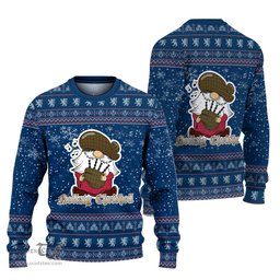 Scottish Pierce Clan Christmas Family Tartan Ugly Sweater with Funny Gnome Playing Bagpipes Scottish Plaid Tartan Plaid - ScotsTee - scotstee.com