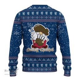 Scottish Pierce Clan Christmas Family Tartan Ugly Sweater with Funny Gnome Playing Bagpipes Scottish Plaid Tartan Plaid - ScotsTee - scotstee.com