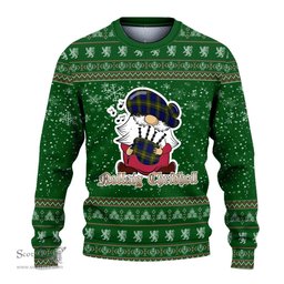 Scottish Moore Clan Christmas Family Tartan Ugly Sweater with Funny Gnome Playing Bagpipes Scottish Plaid Tartan Plaid - ScotsTee - scotstee.com