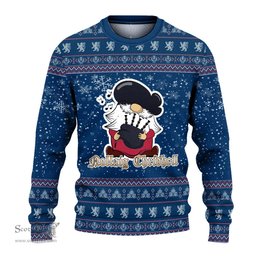 Scottish Pride (Wales) Clan Christmas Family Tartan Ugly Sweater with Funny Gnome Playing Bagpipes Scottish Plaid Tartan Plaid - ScotsTee - scotstee.com