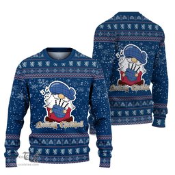 Scottish Mercer Modern Clan Christmas Family Tartan Ugly Sweater with Funny Gnome Playing Bagpipes Scottish Plaid Tartan Plaid - ScotsTee - scotstee.com
