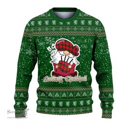 Scottish Nicolson Modern Clan Christmas Family Tartan Ugly Sweater with Funny Gnome Playing Bagpipes Scottish Plaid Tartan Plaid - ScotsTee - scotstee.com