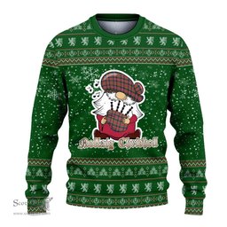 Scottish MacPherson Ancient Clan Christmas Family Tartan Ugly Sweater with Funny Gnome Playing Bagpipes Scottish Plaid Tartan Plaid - ScotsTee - scotstee.com