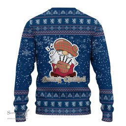 Scottish Munro Ancient Clan Christmas Family Tartan Ugly Sweater with Funny Gnome Playing Bagpipes Scottish Plaid Tartan Plaid - ScotsTee - scotstee.com