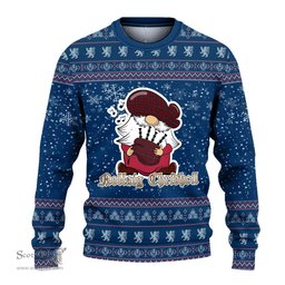 Scottish McClure Clan Christmas Family Tartan Ugly Sweater with Funny Gnome Playing Bagpipes Scottish Plaid Tartan Plaid - ScotsTee - scotstee.com