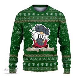 Scottish MacTavish Dress Clan Christmas Family Tartan Ugly Sweater with Funny Gnome Playing Bagpipes Scottish Plaid Tartan Plaid - ScotsTee - scotstee.com