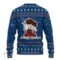 Scottish MacNicol Clan Christmas Family Tartan Ugly Sweater with Funny Gnome Playing Bagpipes Scottish Plaid Tartan Plaid - ScotsTee - scotstee.com