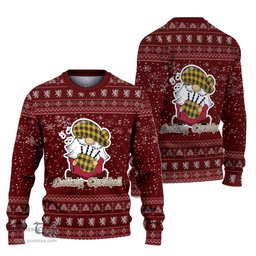 Scottish MacLeod of Lewis Ancient Clan Christmas Family Tartan Ugly Sweater with Funny Gnome Playing Bagpipes Scottish Plaid Tartan Plaid - ScotsTee - scotstee.com