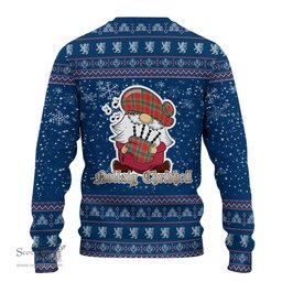 Scottish MacLean of Duart Modern Clan Christmas Family Tartan Ugly Sweater with Funny Gnome Playing Bagpipes Scottish Plaid Tartan Plaid - ScotsTee - scotstee.com