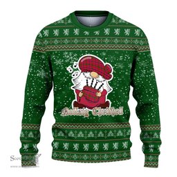 Scottish MacRae Modern Clan Christmas Family Tartan Ugly Sweater with Funny Gnome Playing Bagpipes Scottish Plaid Tartan Plaid - ScotsTee - scotstee.com