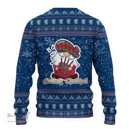 Scottish MacLeay Clan Christmas Family Tartan Ugly Sweater with Funny Gnome Playing Bagpipes Scottish Plaid Tartan Plaid - ScotsTee - scotstee.com