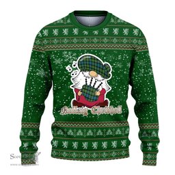 Scottish Rollo Ancient Clan Christmas Family Tartan Ugly Sweater with Funny Gnome Playing Bagpipes Scottish Plaid Tartan Plaid - ScotsTee - scotstee.com