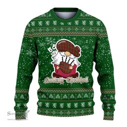 Scottish Scott Clan Christmas Family Tartan Ugly Sweater with Funny Gnome Playing Bagpipes Scottish Plaid Tartan Plaid - ScotsTee - scotstee.com