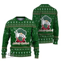 Scottish Ross Hunting Ancient Clan Christmas Family Tartan Ugly Sweater with Funny Gnome Playing Bagpipes Scottish Plaid Tartan Plaid - ScotsTee - scotstee.com