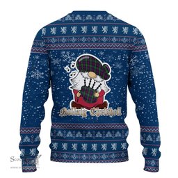 Scottish Wilson Clan Christmas Family Tartan Ugly Sweater with Funny Gnome Playing Bagpipes Scottish Plaid Tartan Plaid - ScotsTee - scotstee.com